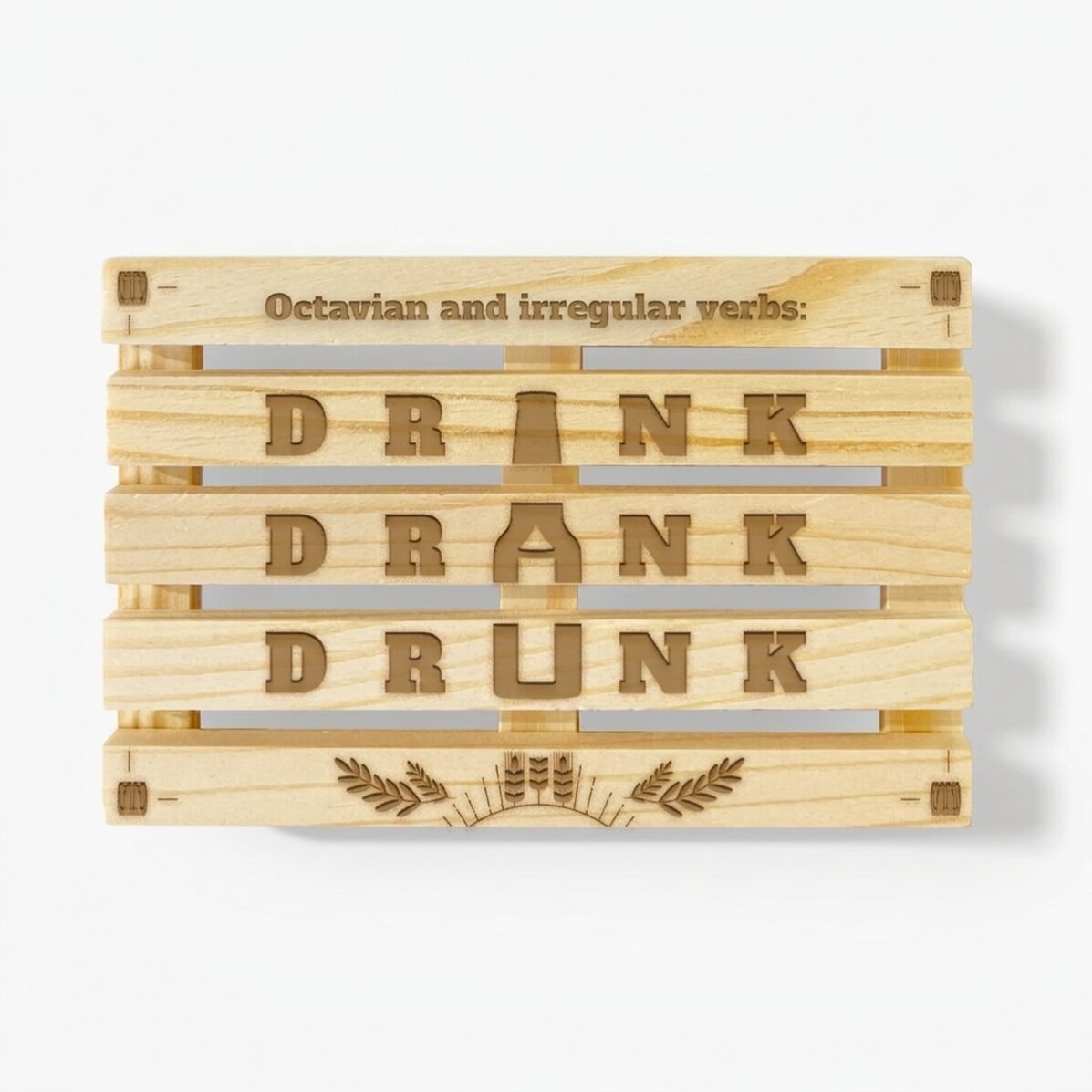 Bekerhouder in de vorm van een peddel, gepersonaliseerd met tekst - Drink Drank Drunk