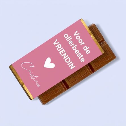 Gepersonaliseerde mini-chocoladereep met een bedankberichtje