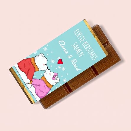 Gepersonaliseerde mini-chocoladereep met boodschap - Eerste Kerstmis