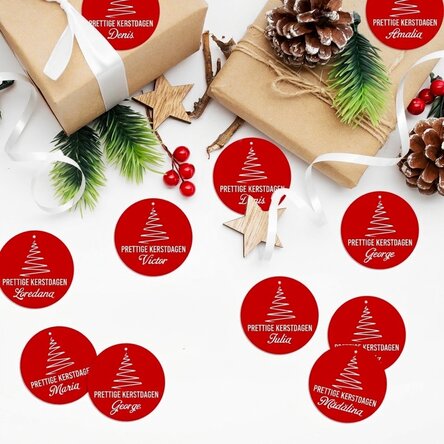 Set van 12 gepersonaliseerde stickers (zelfklevende etiketten) met een boodschap - Kerstmis