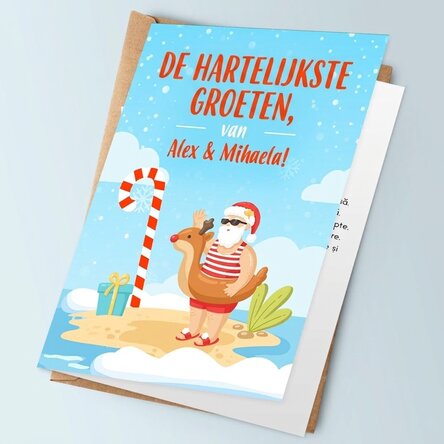 Gepersonaliseerde kerstkaart met tekst – Hartelijke wensen