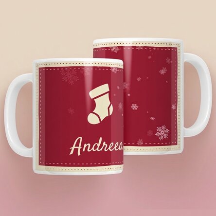 Gepersonaliseerde kerstbeker met naam