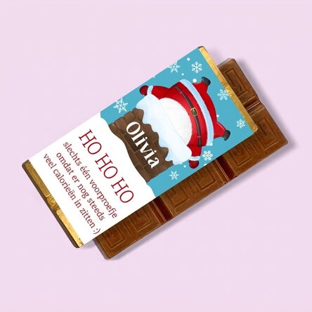 Gepersonaliseerde mini-chocoladereep met een grappige kerstboodschap