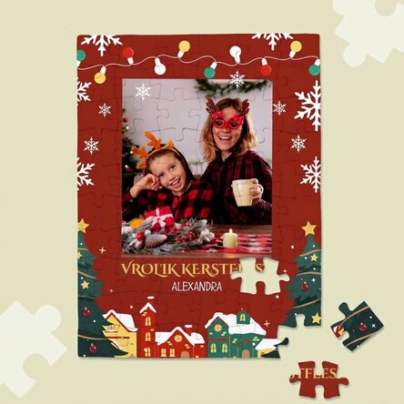 Gepersonaliseerde puzzel voor kinderen - Vrolijk Kerstfeest!