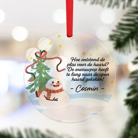 Rond ornament met gepersonaliseerde tekst - De plas bij de open haard