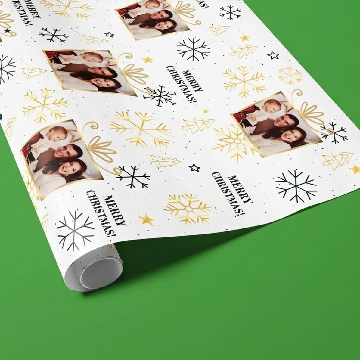 Gepersonaliseerd cadeaupapier met foto en boodschap - Kerstcadeau