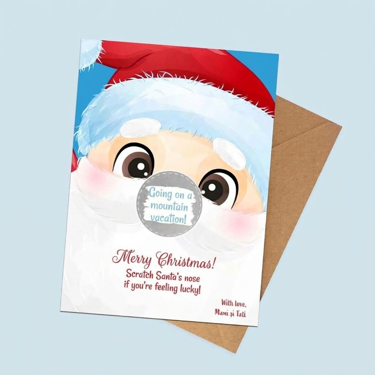 Gepersonaliseerde kraskaart met tekst - Vrolijk Kerstfeest!