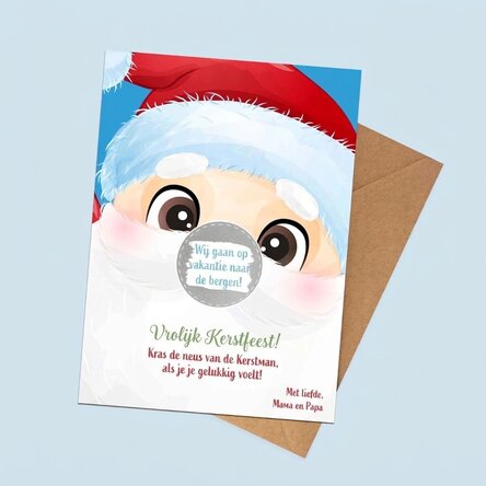 Gepersonaliseerde kraskaart met tekst - Vrolijk Kerstfeest!