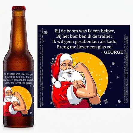 Bier met gepersonaliseerde tekst - Christmas power