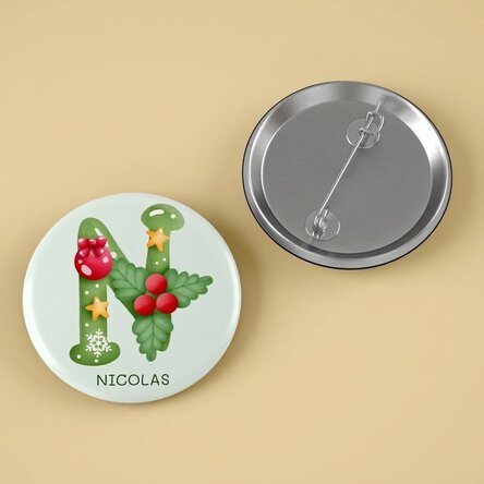 Gepersonaliseerde button met tekst - Kerstmis