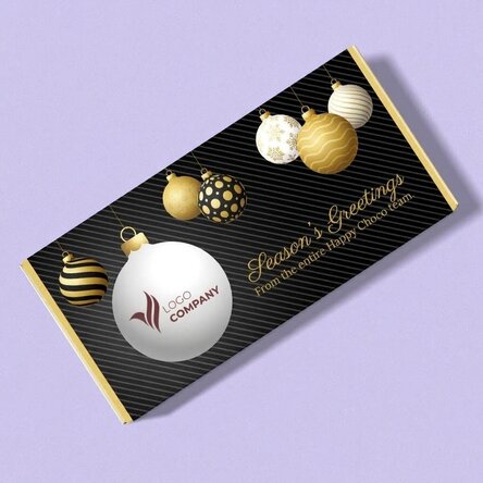 Personalised chocolate with message and logo - Season's Greetings
