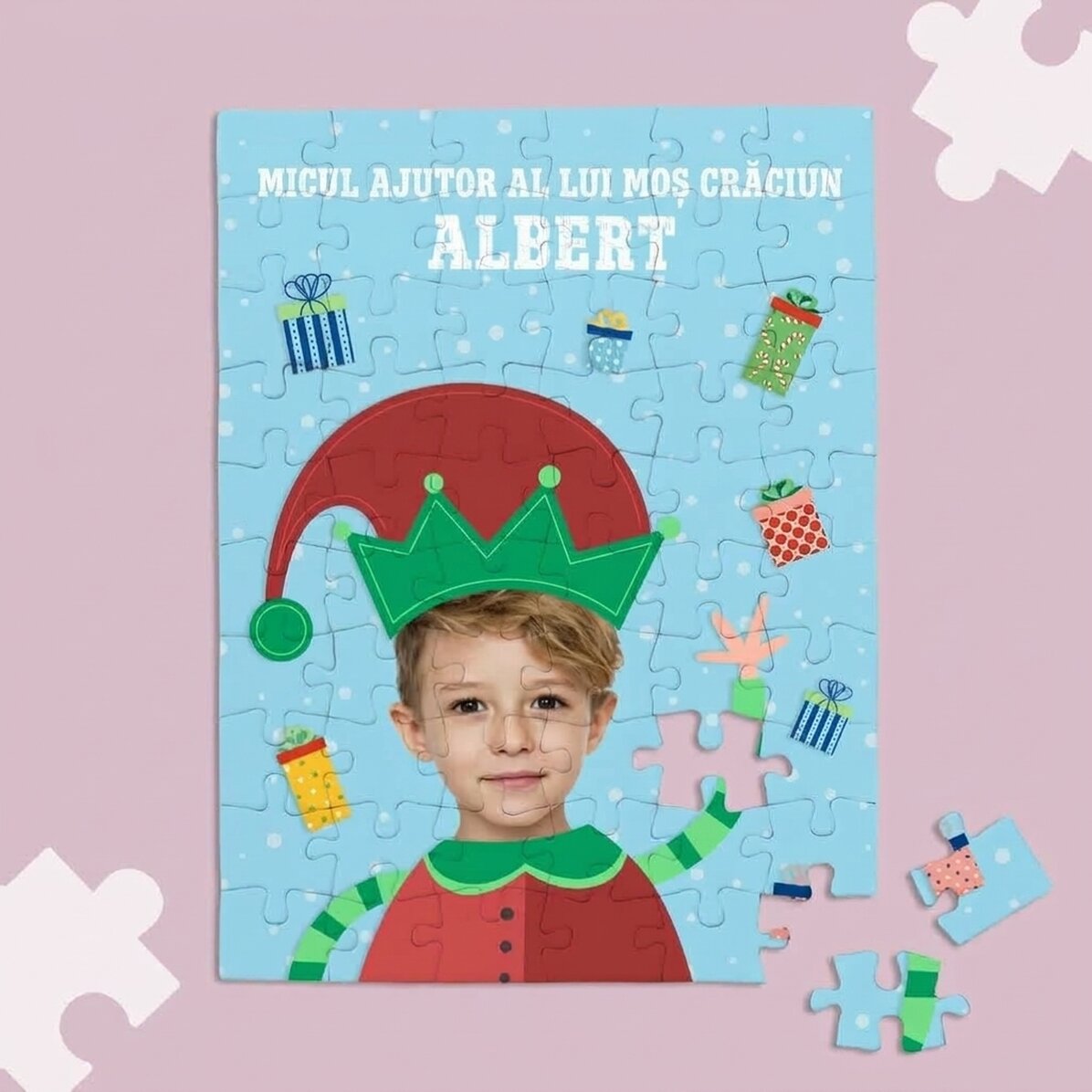 Gepersonaliseerde puzzel met een foto en tekst - Kerstman