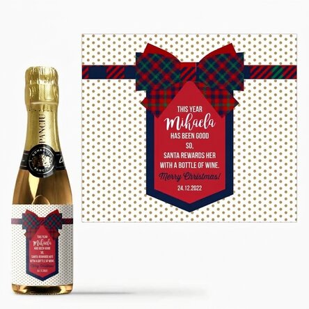 Mini bottle of sparkling wine personalised with text - Fundita