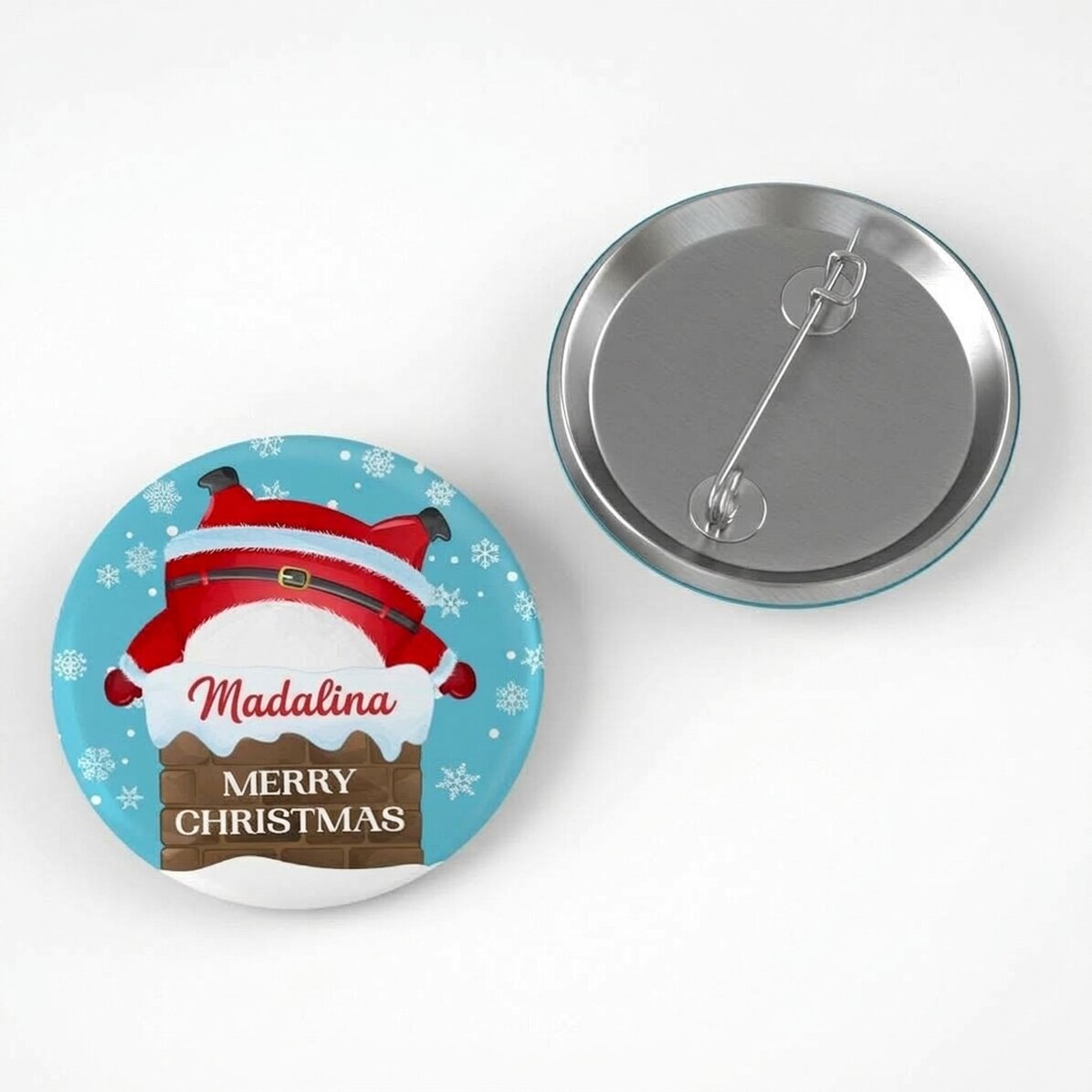 Gepersonaliseerde button met tekst - Santa