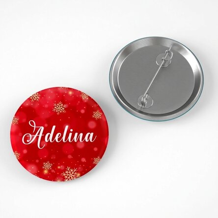 Gepersonaliseerde button met tekst - Snowflakes
