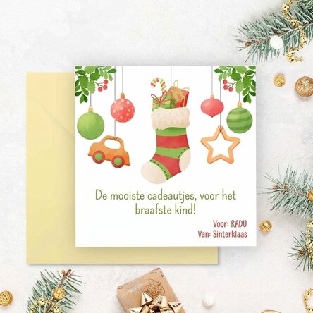Gepersonaliseerde vierkante kaart met boodschap - Boodschap van Sinterklaas