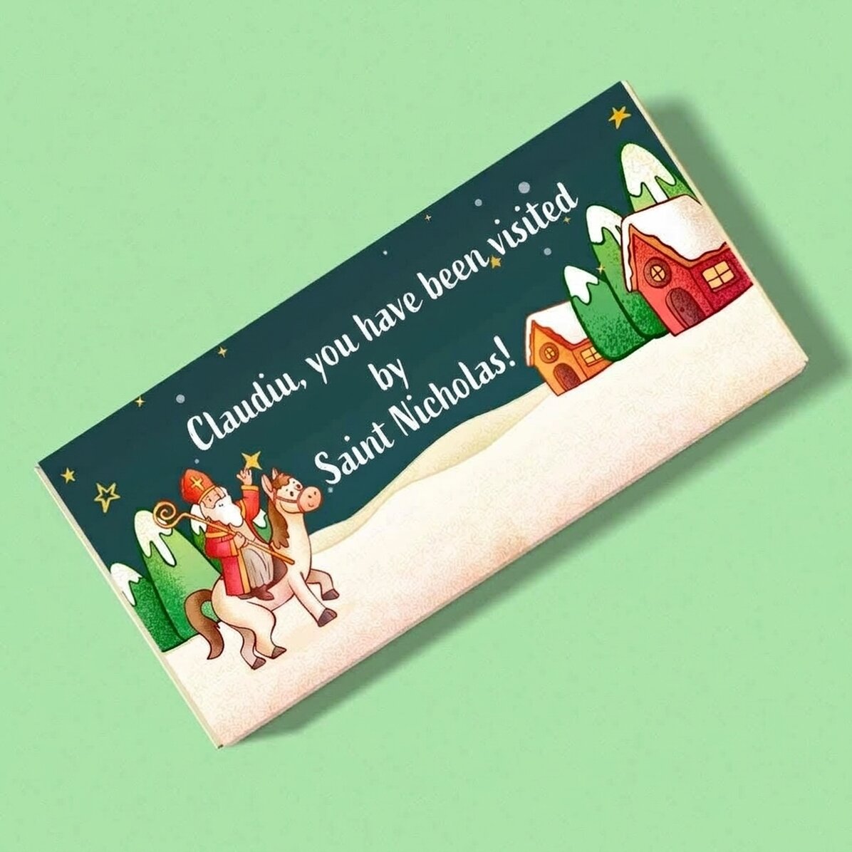 Chocolade met een persoonlijke boodschap – Bezoek van Sinterklaas