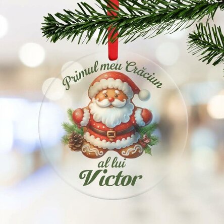 Personalised round ornament with name - Gingerbread