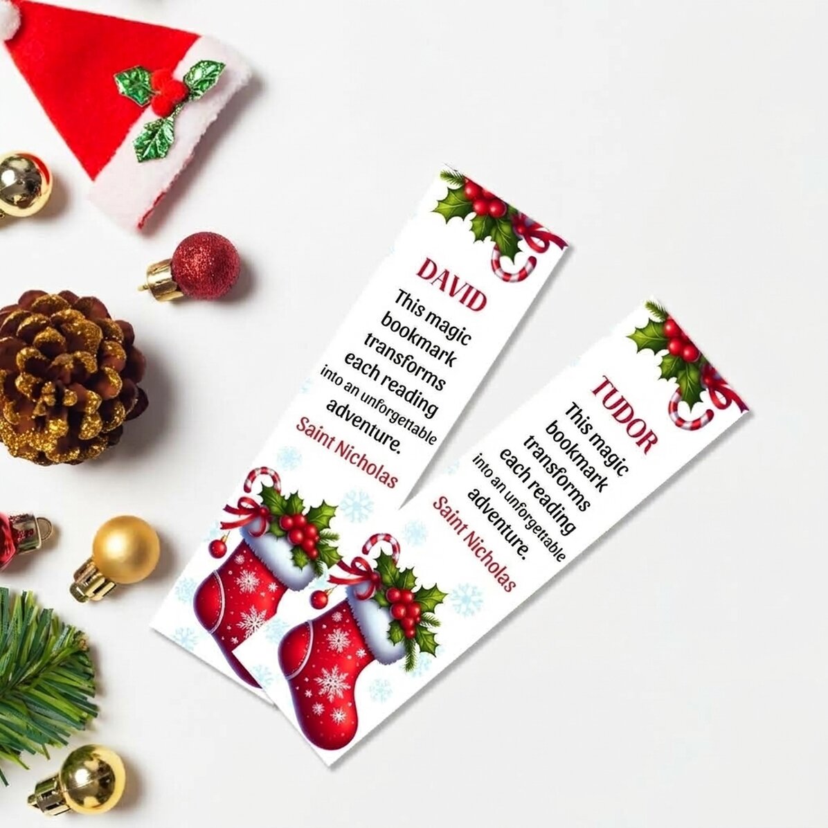 Gepersonaliseerde bladwijzer met tekst - Liefs, Sinterklaas