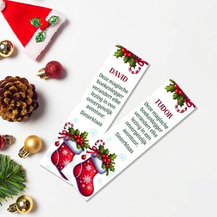 Gepersonaliseerde bladwijzer met tekst - Liefs, Sinterklaas