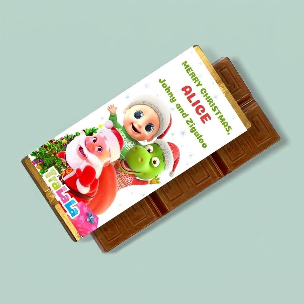 Gepersonaliseerde mini-chocoladereep met boodschap - Kerstmis met TraLaLa