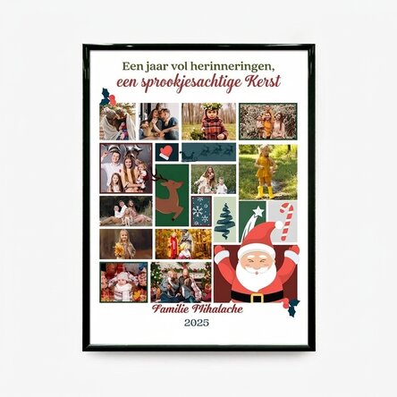 Gepersonaliseerd schilderij met 12 foto’s en tekst - Een sprookjesachtige kerst