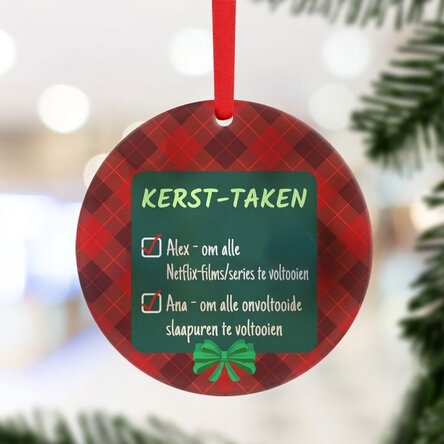 Rond ornament met gepersonaliseerde boodschap - Kerstklussen