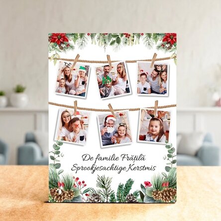 Gepersonaliseerde fotolijst voor op het bureau met foto’s en tekst – Kerstverhaal