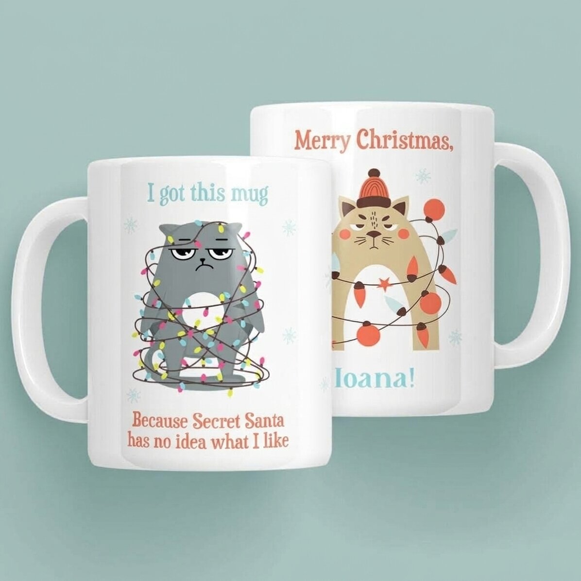 Gepersonaliseerde mok met tekst - Vrolijk Kerstfeest!