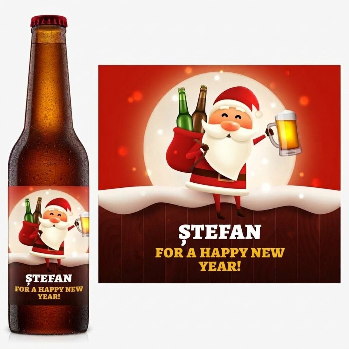 Bier met gepersonaliseerde tekst - Happy New Beer