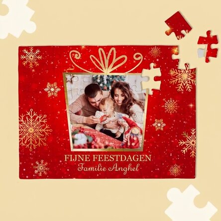 Gepersonaliseerde puzzel met een foto en tekst - Kerstcadeau