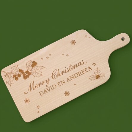 Gepersonaliseerde hakselaar met kerstboodschap