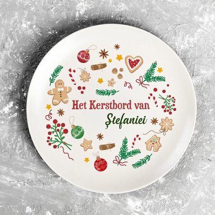 Gepersonaliseerd bord met tekst - Vrolijk Kerstfeest
