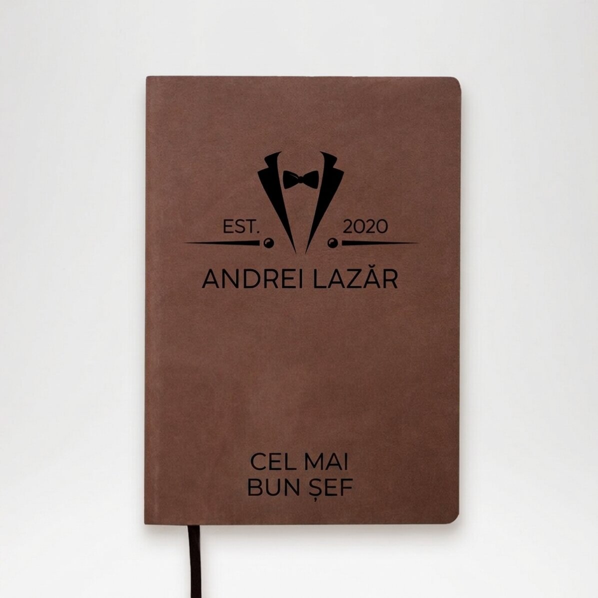 Gepersonaliseerde lederen agenda met tekst - Elegant