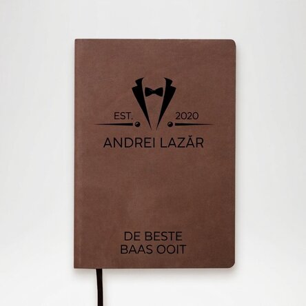 Gepersonaliseerde lederen agenda met tekst - Elegant