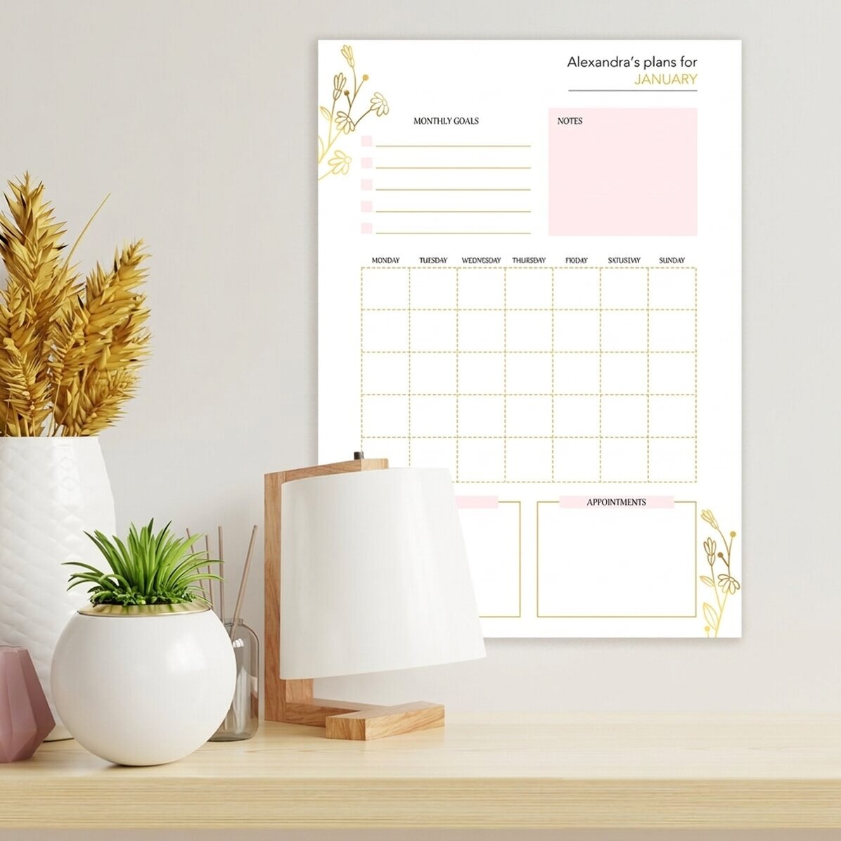 Gepersonaliseerde poster - Maandelijkse doelen