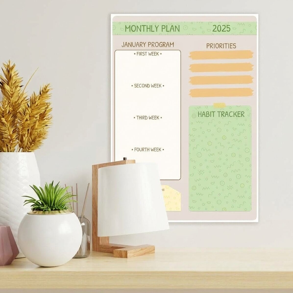 Gepersonaliseerde poster - Maandplan met doodles