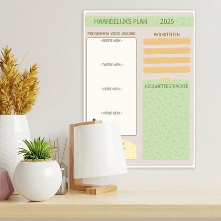 Gepersonaliseerde poster - Maandplan met doodles