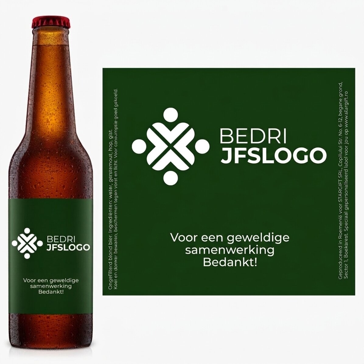 Bier met eigen logo en tekst