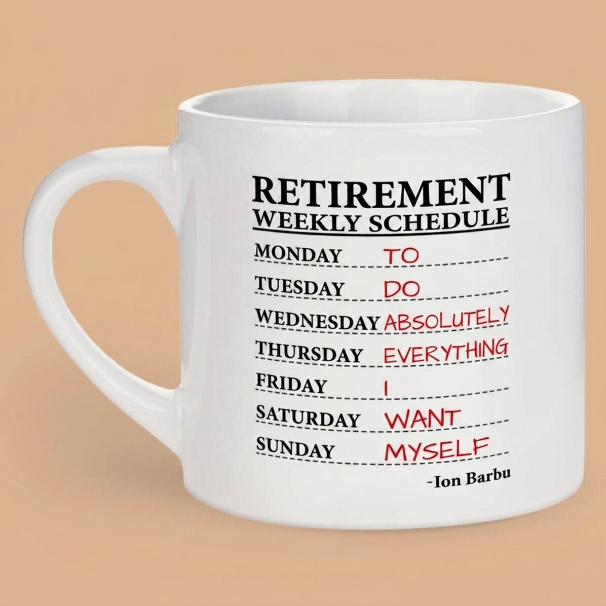 Gepersonaliseerde espressokop met tekst - Wekelijks programma
