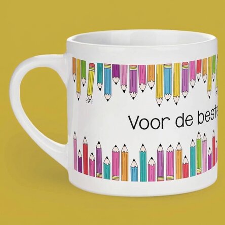 Gepersonaliseerde espressokop met tekst - Kleurpotloden