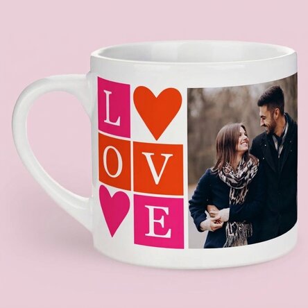 Gepersonaliseerd espressokopje met 2 foto's - LOVE