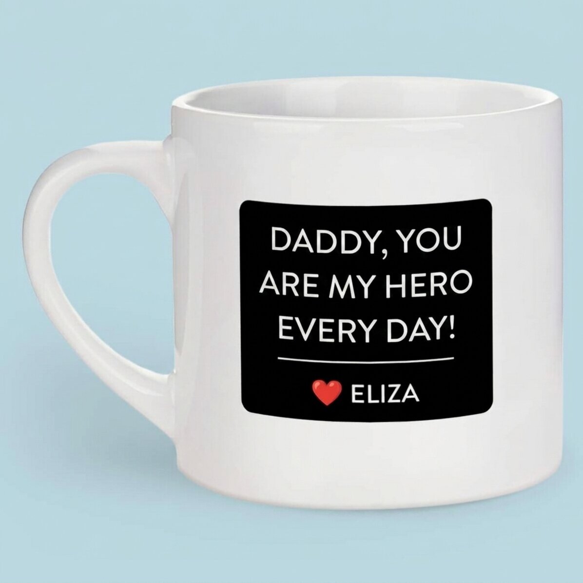 Gepersonaliseerde espressokop met tekst en foto - Mijn held