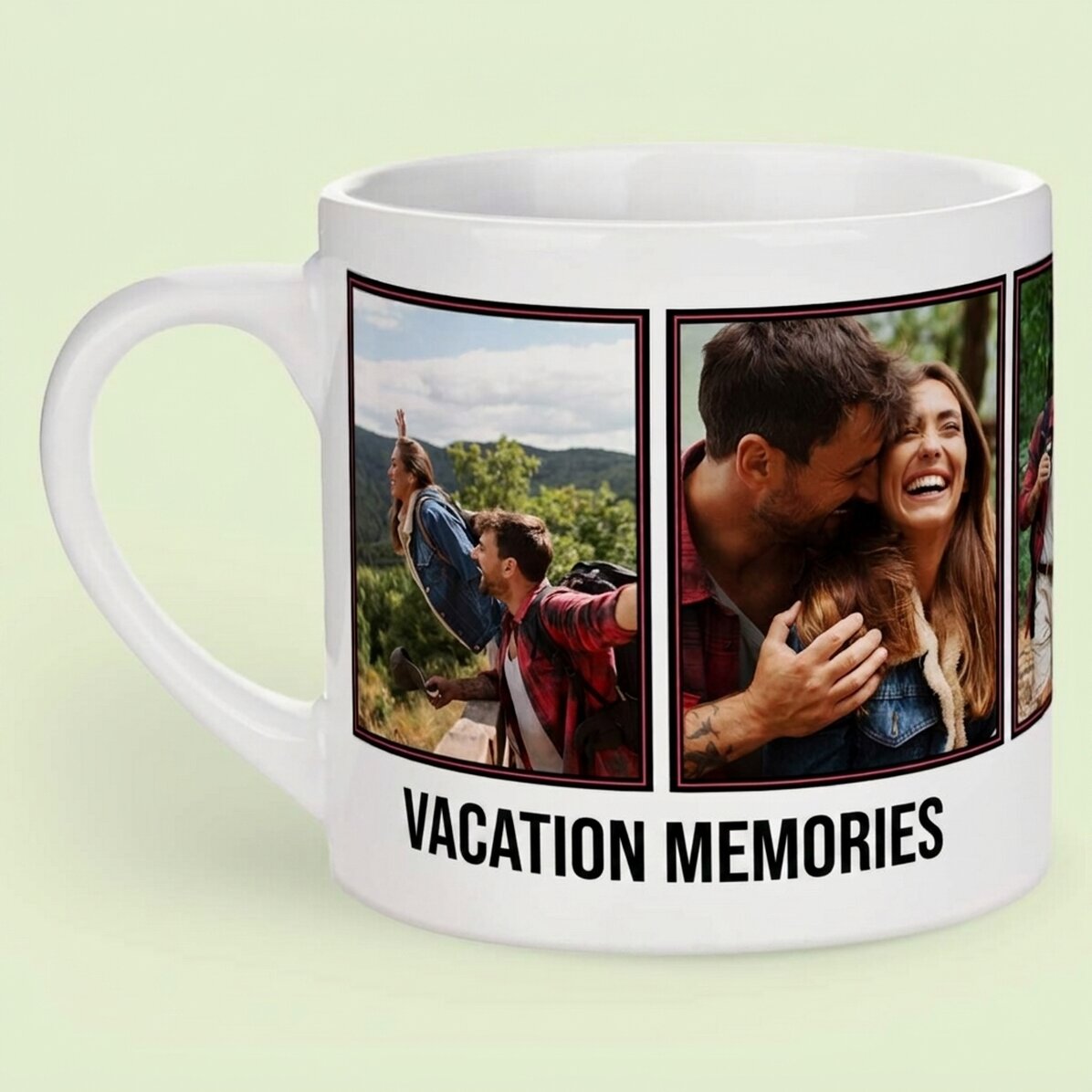 Gepersonaliseerd espressokopje met 5 foto’s en tekst - Herinneringen