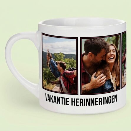 Gepersonaliseerd espressokopje met 5 foto’s en tekst - Herinneringen