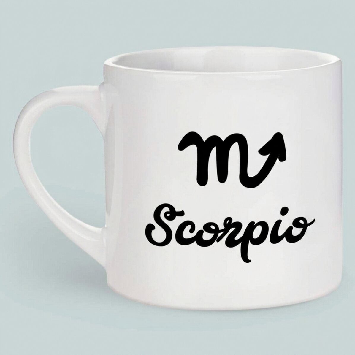 Gepersonaliseerde espressokop met foto en tekst - Sterrenbeeld Schorpioen