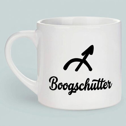 Gepersonaliseerde espressokop met foto en tekst - Sterrenbeeld Boogschutter