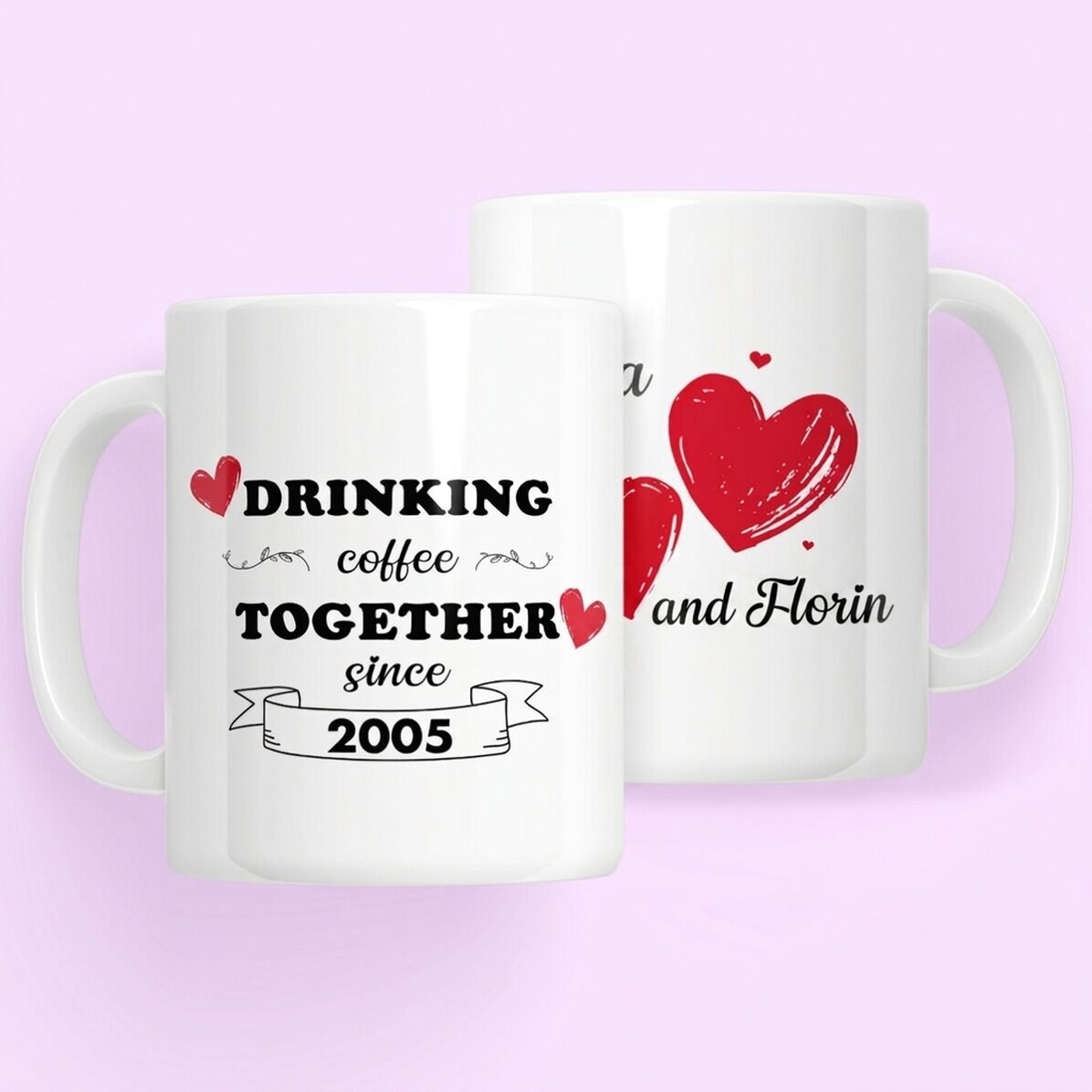 Gepersonaliseerde beker met tekst - Drinking together
