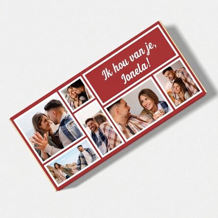 Chocolade met 7 foto’s en een persoonlijke boodschap