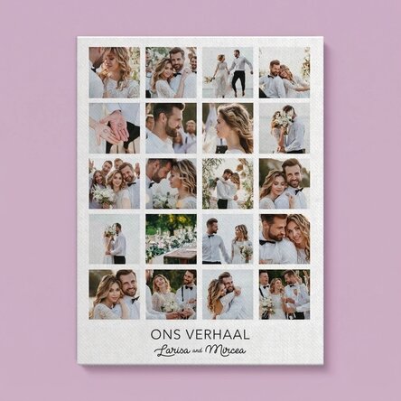 Gepersonaliseerd canvasdoek met 20 foto's